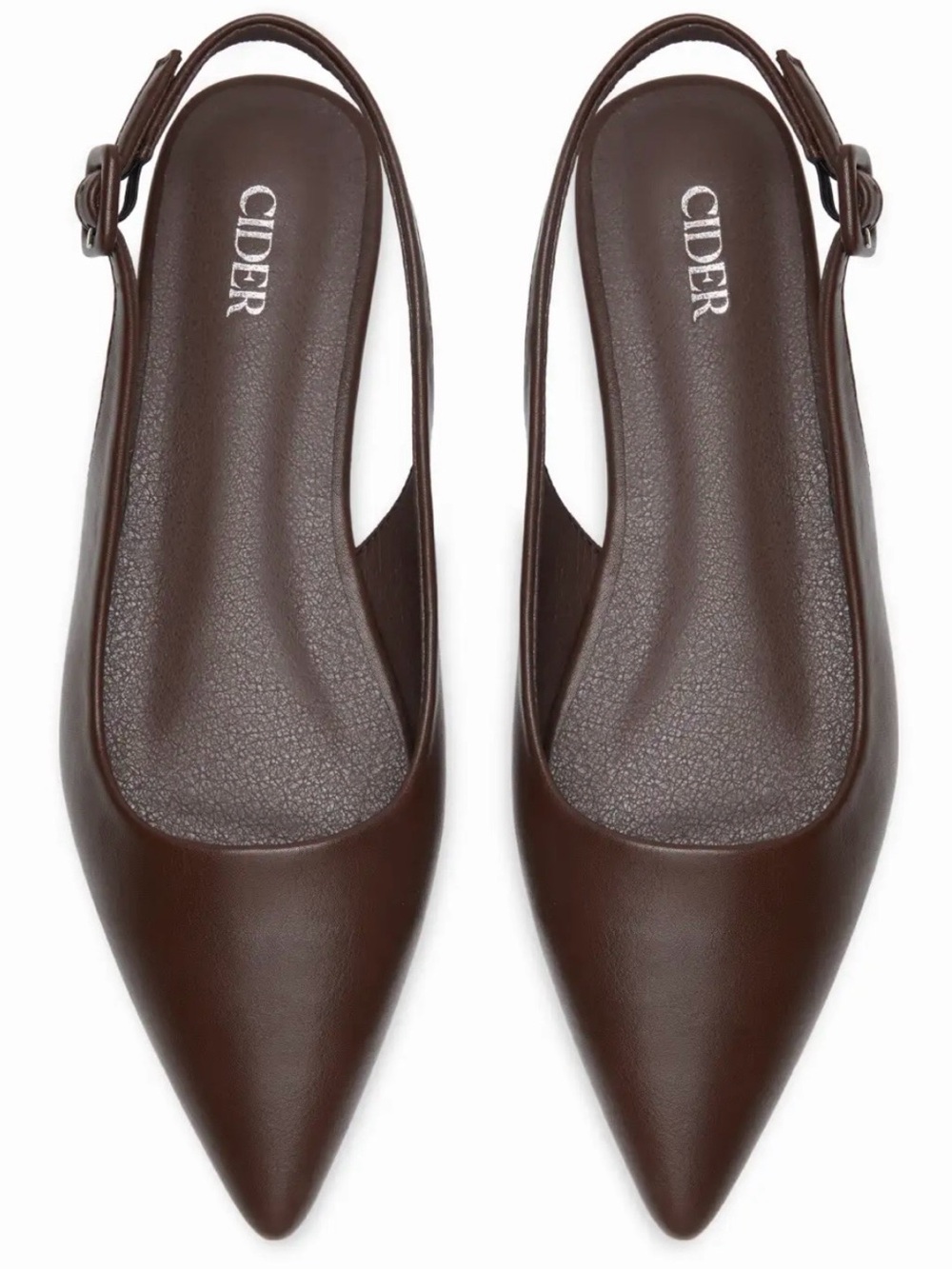 Cider Pointed Brown Slingback Mules